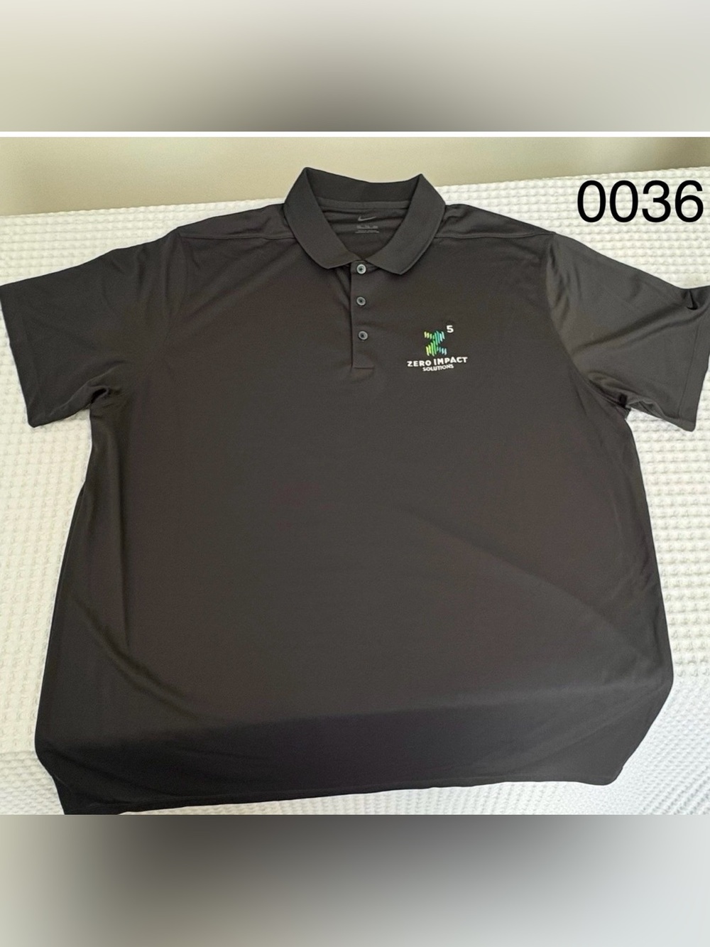 Nike Dri-Fit Polo, Dk Gray, 2XL, Zero Impact Logo, Retro, 90s, Golf, Casual